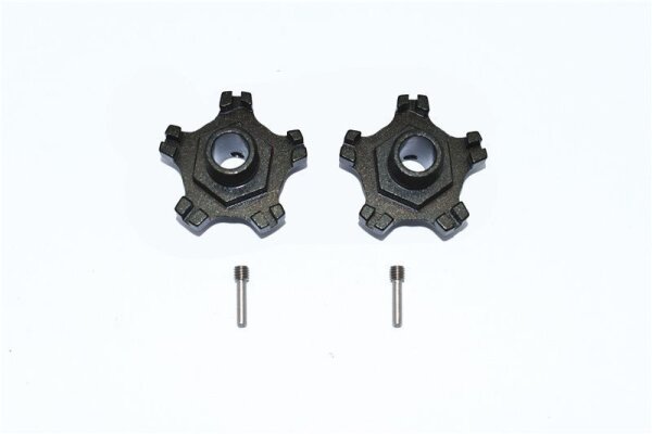 Aluminium Radadapter Hex (+6mm) schwarz