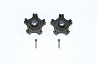 Aluminium Radadapter Hex (+6mm) schwarz