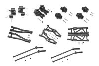 Aluminium Aufhängungs-Set mit CVD, Hex 13mm v/h schwarz