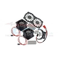 Aluminium Motorkühlkörper mit Dual-Ventilator schwarz