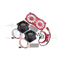 Aluminium Motorkühlkörper mit Dual-Ventilator rot
