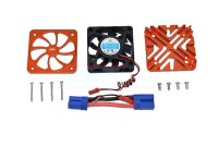Aluminium Motorkühlkörper mit Ventilator orange