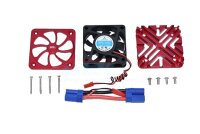 Aluminium Motorkühlkörper mit Ventilator rot