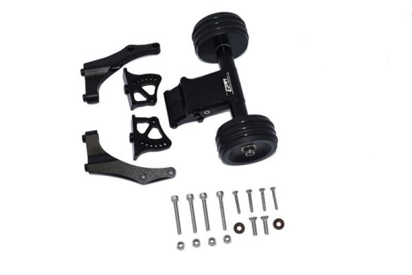 Aluminium Wheelie Bar mit Spoilerbefestigung schwarz
