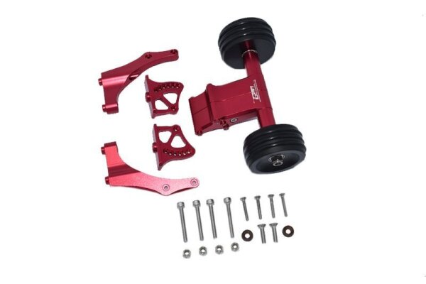 Aluminium Wheelie Bar mit Spoilerbefestigung rot