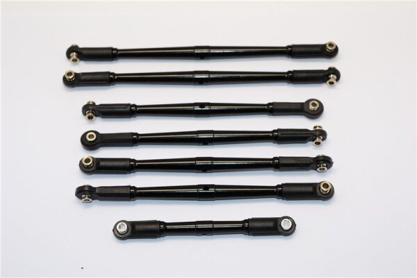 Alum. Gewindestangen mit Kugelpfannen Set schwarz (7 Stk.)