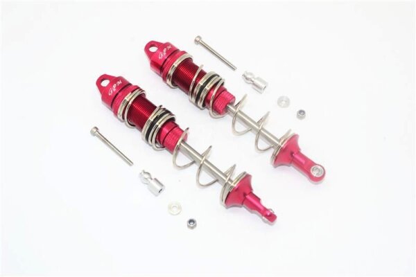 Aluminium Dämpfer m. Doppelfedern 125mm vorn rot