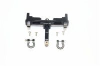 Alum. Bumper hinten, D-Rings & Anhängerkupplung schwarz