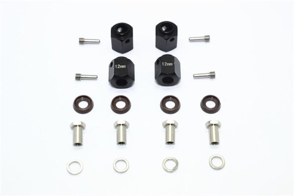 Aluminium Hex Adapter 12mm schwarz (4 Stk.)