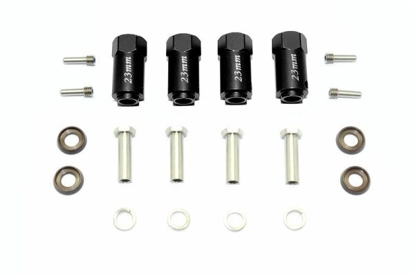 Aluminium Hex Adapter 23mm schwarz (4 Stk.)