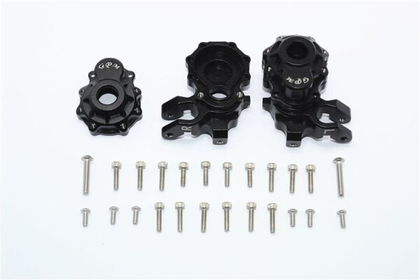 Aluminium Lenkhebel & Portalgetriebegehäuse schwarz