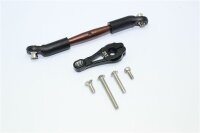 Aluminium Servo Horn 25T mit Federstahl Spurstange schwarz