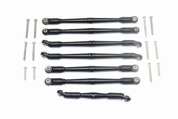 Alum. Link Aufhängungsstangen-Set oben/unten schwarz (7 Stk)