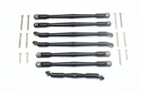 Alum. Link Aufhängungsstangen-Set oben/unten schwarz (7 Stk)
