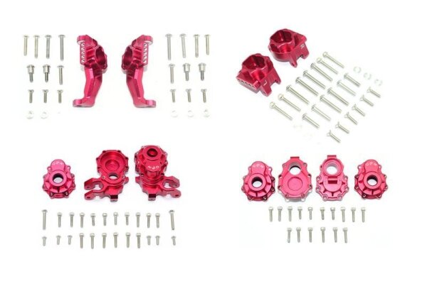 Alum. Lenkhebel, C-Hub, Radträger, Portalgehäuse rot