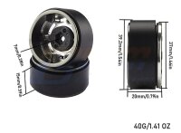 SLVR Beadlock 1.33 6-Loch-Felgen Alu schwarz 37x20mm (2)