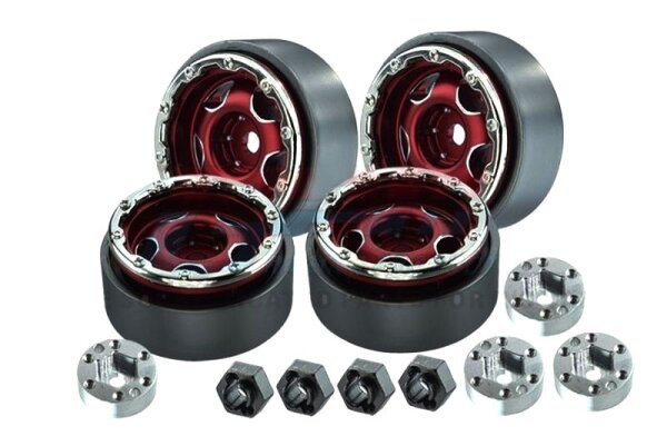 SLVR Beadlock 1.0 Stern-Felgen Alu rot 26,5x13,2mm (4)