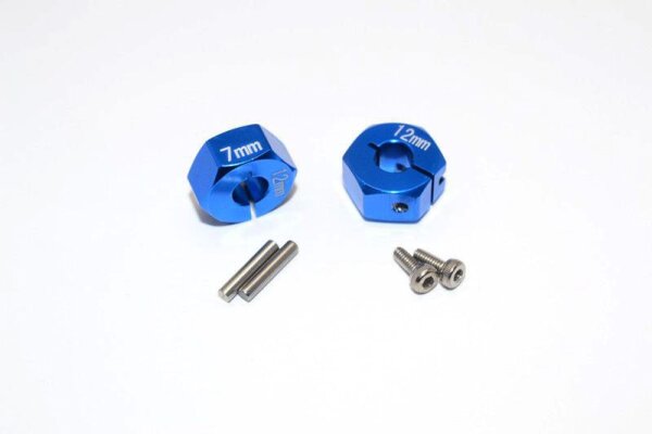 Alu Sechskant-Radmitnehmer-Set 12x7mm blau (2)
