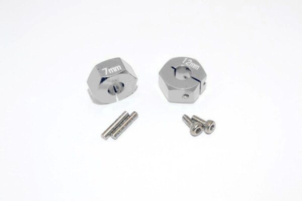 Aluminium Hex Adapter 12x7mm silber