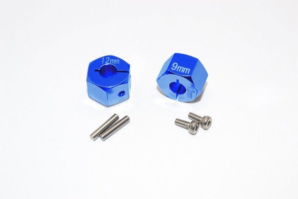 Alu Sechskant-Radmitnehmer-Set 12x9mm blau (2)
