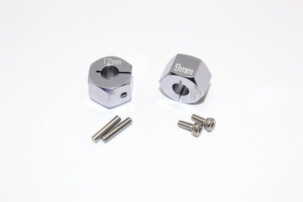 Aluminium Hex Adapter 12x9mm silber