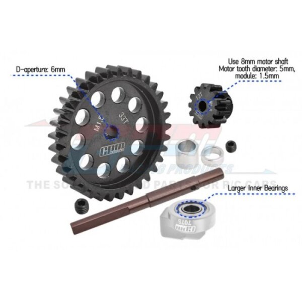 Hauptzahnrad 40Cr Carbon-Stahl M1.5 33Z & Motorritzel 13Z