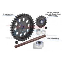 Hauptzahnrad 40Cr Carbon-Stahl M1.5 33Z & Motorritzel 18Z