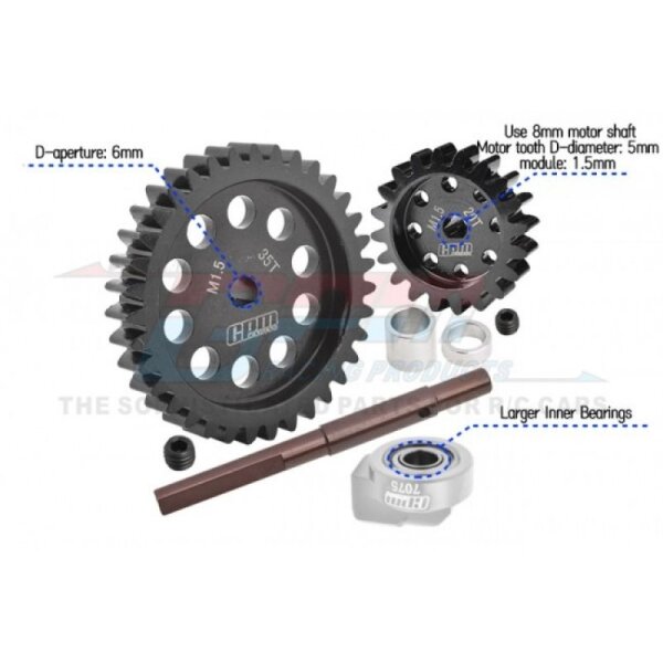 Hauptzahnrad 40Cr Carbon-Stahl M1.5 35Z & Motorritzel 20Z