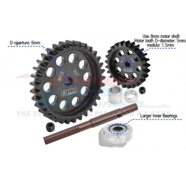 Hauptzahnrad 40Cr Carbon-Stahl M1.5 33Z & Motorritzel 25Z