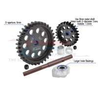 Hauptzahnrad 40Cr Carbon-Stahl M1.5 33Z & Motorritzel 25Z