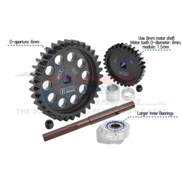 Hauptzahnrad 40Cr Carbon-Stahl M1.5 33Z & Motorritzel 30Z