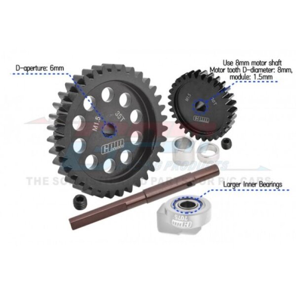 Hauptzahnrad 40Cr Carbon-Stahl M1.5 35Z & Motorritzel 30Z