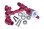 Aluminium Lenk-Set komplett rot