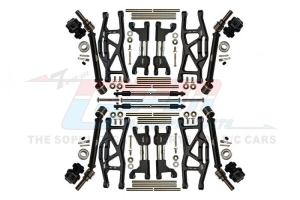 Aluminium Aufhängungs-Set komplett v/h schwarz Wide-Kit