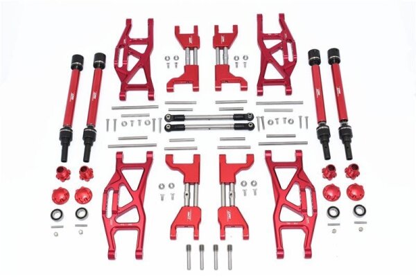 SLVR Aluminium Aufhängungs-Set komplett v/h rot