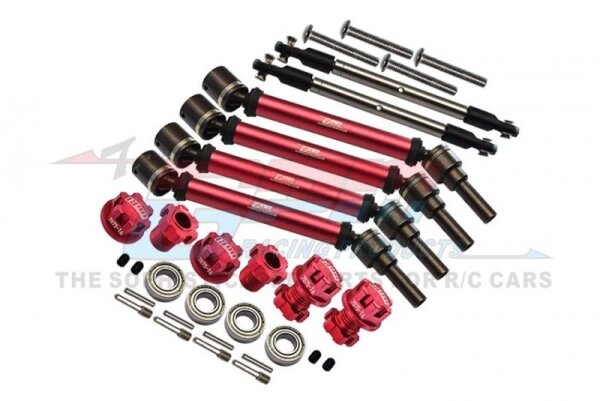 Stahl+Alu CVD Set v/h rot +20mm Radmitnehmer&Spurstangen