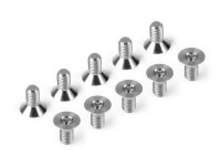 HUDY TITANIUM HEX FLAT HEAD SCREW SFH M3x6 (10)
