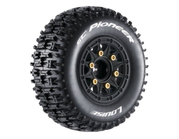 SC-Pioneer Reifen soft auf Felge schwarz 12/14/17mm (2)