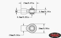 M3 Short Straight Aluminum Rod Ends (Black) (10)