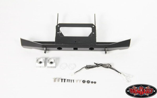 Solid Rear Bumper w/Lights for Axial SCX10 II XJ (Black)