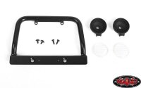 Steel Push Bar Front Bumper W/ Clear Flood Lights