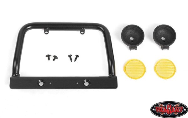 Steel Push Bar Front Bumper W/ Yellow Flood Lights