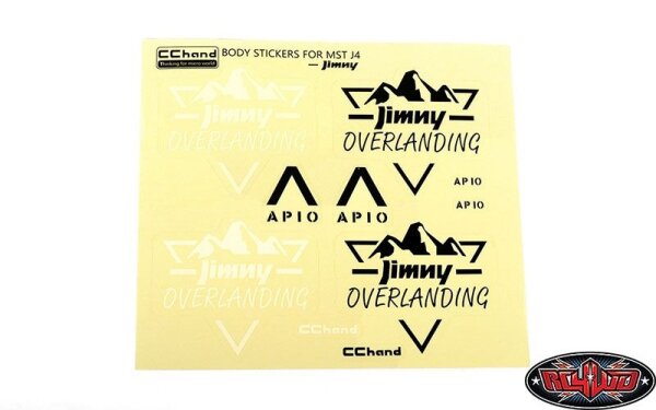 Overlanding Decal Sheet for MST 4WD Off-Road Car Kit