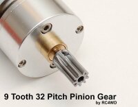 9 Tooth 32P Hardened Steel Long Pinion Gear