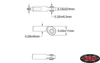M3 Offset Long Plastic Rod End (20x)