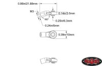 M3 Short Bent Plastic Rod End (20x)