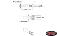 M3 Long Straight Plastic Rod End (20x)