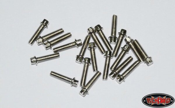 Miniature Scale Hex Bolts (M2 x 8mm) (Silver)