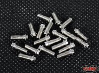 Miniature Scale Hex Bolts (M3x8mm) (Silver)