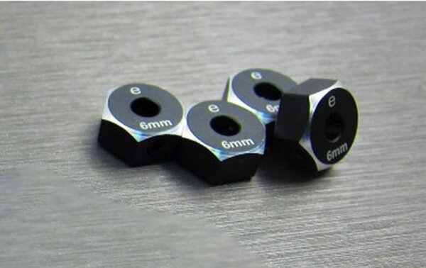 Alum. Hex Adapter (6mm) schwarz